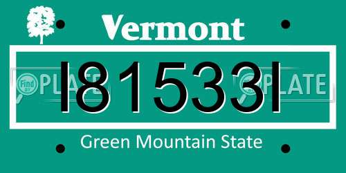 I81533I Vermont License Plate