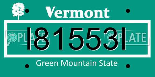 I81553I Vermont License Plate
