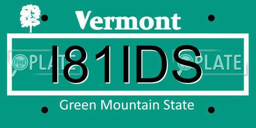 I81IDS Vermont License Plate