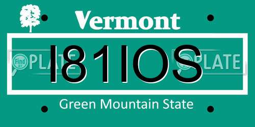 I81IOS Vermont License Plate