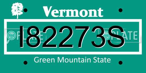 I82273S Vermont License Plate