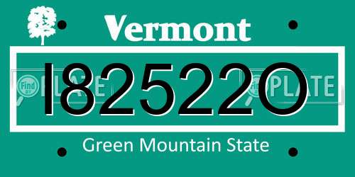 I82522O Vermont License Plate