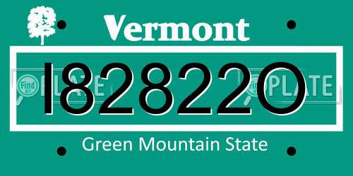 I82822O Vermont License Plate