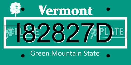 I82827D Vermont License Plate