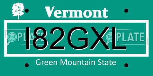 I82GXL Vermont License Plate