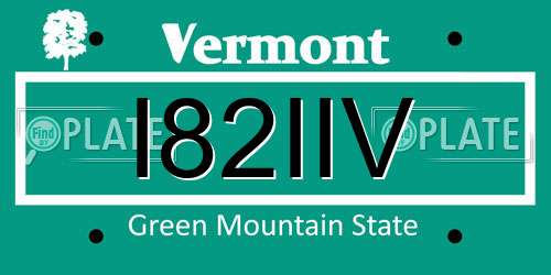 I82IIV Vermont License Plate