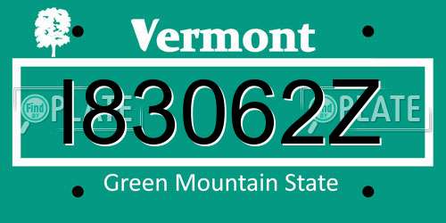 I83062Z Vermont License Plate