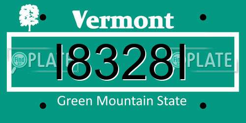 I8328I Vermont License Plate