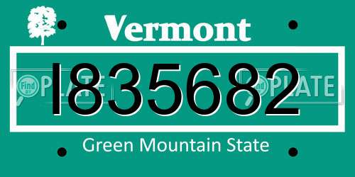 I835682 Vermont License Plate