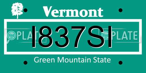 I837SI Vermont License Plate