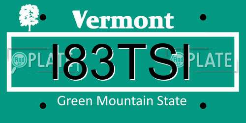 I83TSI Vermont License Plate