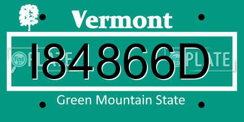 I84866D Vermont License Plate
