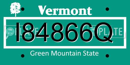 I84866Q Vermont License Plate