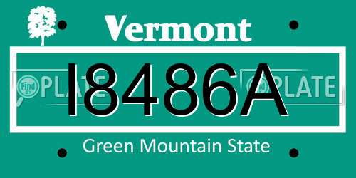 I8486A Vermont License Plate