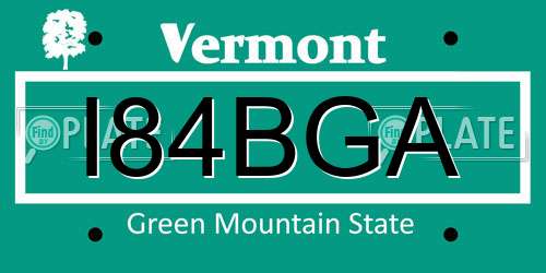 I84BGA Vermont License Plate