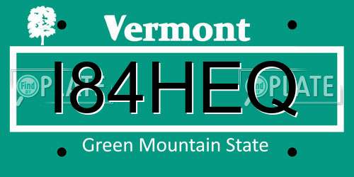 I84HEQ Vermont License Plate