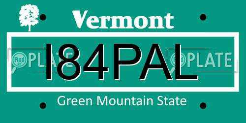 I84PAL Vermont License Plate