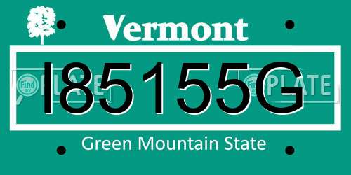 I85155G Vermont License Plate