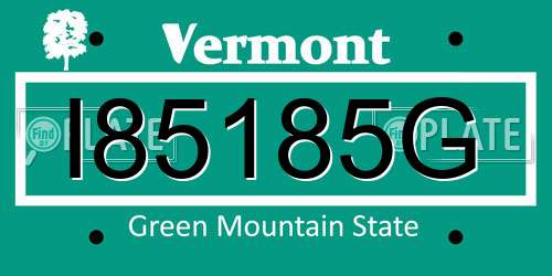 I85185G Vermont License Plate
