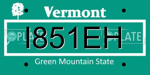 I851EH Vermont License Plate