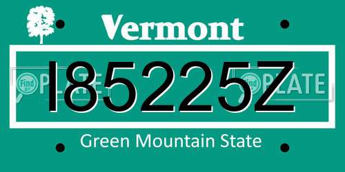 I85225Z Vermont License Plate