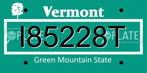I85228T Vermont License Plate
