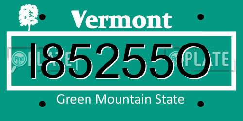 I85255O Vermont License Plate