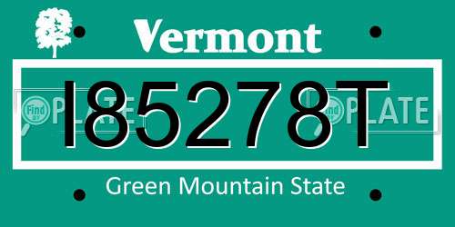 I85278T Vermont License Plate