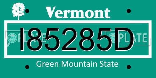 I85285D Vermont License Plate