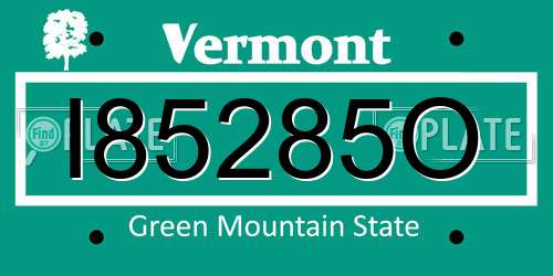 I85285O Vermont License Plate
