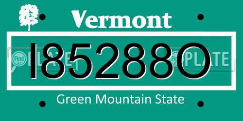 I85288O Vermont License Plate