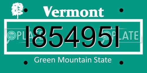 I85495I Vermont License Plate