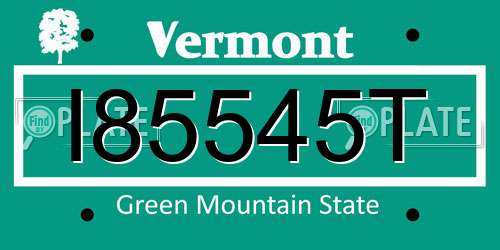 I85545T Vermont License Plate