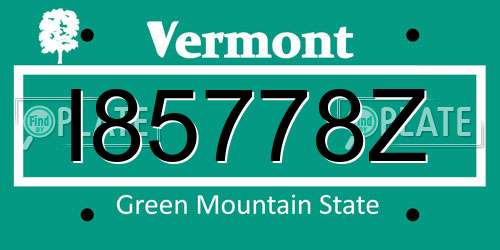 I85778Z Vermont License Plate