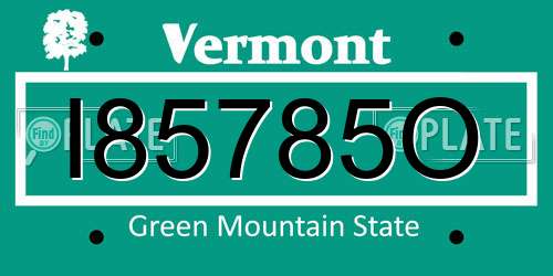 I85785O Vermont License Plate