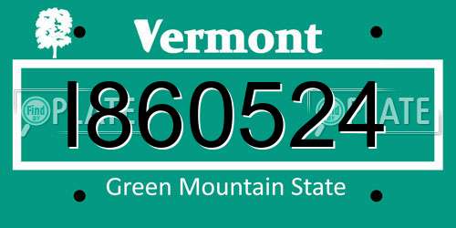 I860524 Vermont License Plate