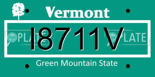 I8711V Vermont License Plate