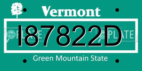 I87822D Vermont License Plate