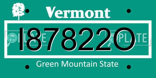 I87822O Vermont License Plate