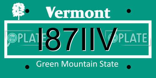 I87IIV Vermont License Plate