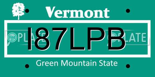 I87LPB Vermont License Plate