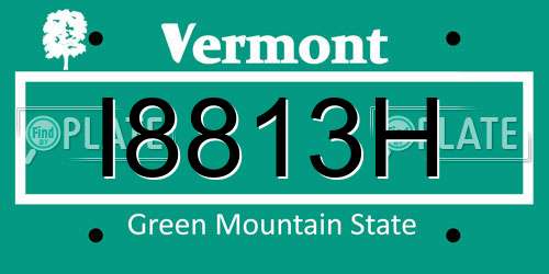 I8813H Vermont License Plate