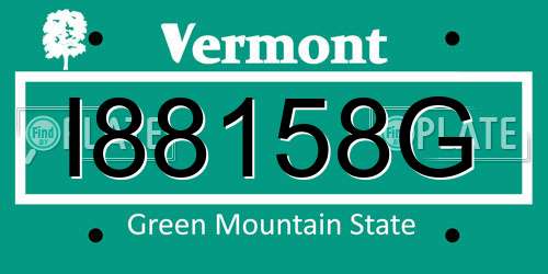 I88158G Vermont License Plate