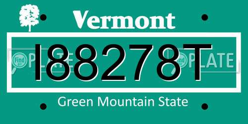I88278T Vermont License Plate