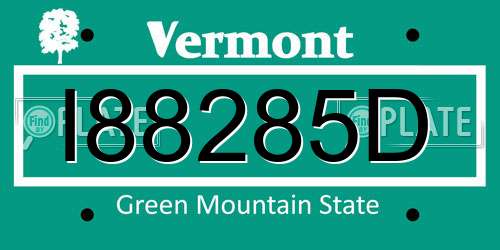 I88285D Vermont License Plate