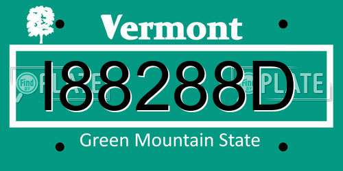 I88288D Vermont License Plate