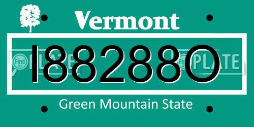 I88288O Vermont License Plate