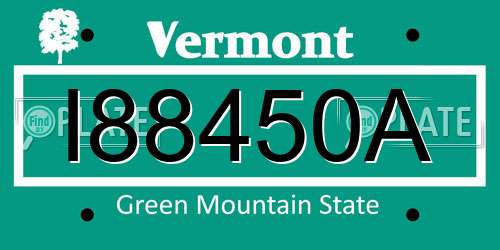 I88450A Vermont License Plate