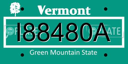 I88480A Vermont License Plate