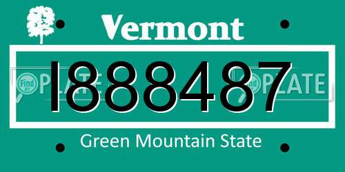 I888487 Vermont License Plate